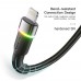 Кабель Essager Colorful LED USB - Lightning (M/M), 2.4A, 2 м Black (EXCL-XCDA01)