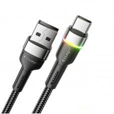 Кабель Essager Colorful LED USB - USB Type-C (M/M), 1 м Black (EXCT-XCD01)