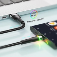 Кабель Essager Colorful LED USB - USB Type-C (M/M), 1 м Black (EXCT-XCD01)