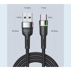 Кабель Essager Colorful LED USB - USB Type-C (M/M), 1 м Black (EXCT-XCD01)