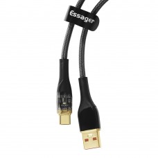 Кабель Essager Interstellar Transparent Design USB - USB Type-C (M/M), 100W, 2 м Black (EXCT-XJA01-P)