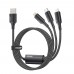 Кабель Essager Simple 3 in 1 USB - MicroUSB+USB Type-C+Lightning (M/M), 100W, 1.2 м Black (EXCMTL-JJ01-P)