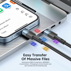 Кабель Essager Star USB Type-C - USB Type-C (M/M), 100W, 2 м Black (EXCTT1-XCA01)