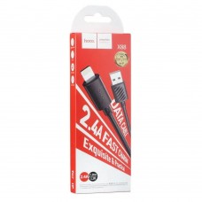 Кабель Hoco X88 Gratified USB - Lightning (M/M), 1 м, Black (6931474783301)
