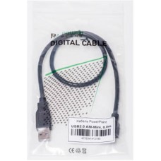 Кабель PowerPlant (KD00AS1219) USB2.0(AM)-MiniUSB(AM), 0.5м, Black