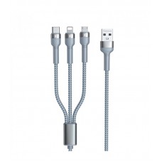 Кабель Remax Jany Series 3в1 USB to Type-C/Lightning/Micro-USB Silver (RC-124TH)