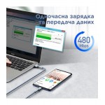 Кабель Remax Jany Series USB to Type-C Silver (RC-124A)