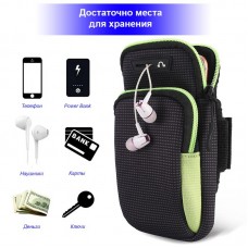 Спортивний чохол на руку BeCover BC0011 6.5" Black/Yellow (705346) + органайзер для навушників Спортивний чохол на руку BeCover BC0011 6.5" Black/Yellow (705346) + органайзер для навушників
