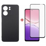 Чохол-накладка Dengos Carbon для Oppo A5X Black (DG-KM-175) + захисне скло Чохол-накладка Dengos Carbon для Oppo A5X Black (DG-KM-175) + захисне скло