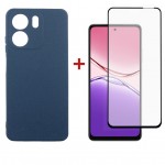 Чохол-накладка Dengos Carbon для Oppo A5X Blue (DG-KM-176) + захисне скло Чохол-накладка Dengos Carbon для Oppo A5X Blue (DG-KM-176) + захисне скло
