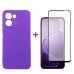Чохол-накладка Dengos Carbon для Oppo A6x Violet (DG-KM-193) + захисне скло
