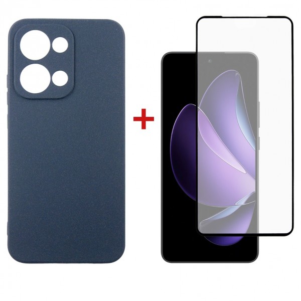 Чохол-накладка Dengos Carbon для Oppo Reno13 5G Blue (DG-KM-177) + захисне скло