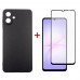 Чохол-накладка Dengos Carbon для Samsung Galaxy A07 Black (DG-KM-162) + захисне скло