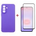Чохол-накладка Dengos Carbon для Samsung Galaxy A37 5G SM-A376 Violet (DG-KM-201) + захисне скло