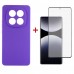 Чохол-накладка Dengos Carbon для Xiaomi Redmi Note 14 Pro Purple (DG-KM-130) + захисне скло