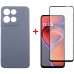 Чохол-накладка Dengos для Motorola G15/G15 Power Grey Full Glue (DG-KM-147) + захисне скло