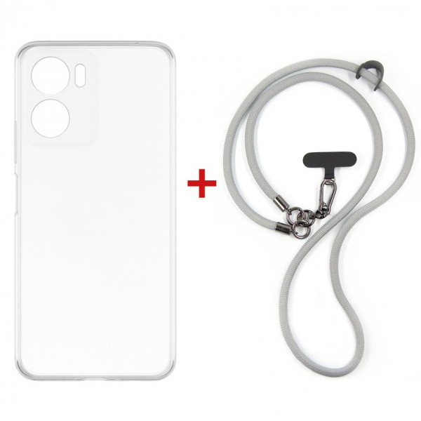 Чохол-накладка Dengos для Motorola Moto G06/G06 Power Clear (DG-KM-CCRB-29) + ремінець