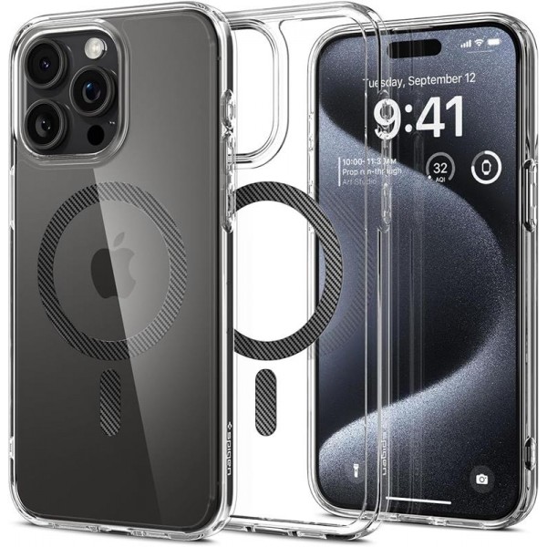 Чохол-накладка Spigen Ultra Hybrid MagFit для Apple iPhone 15 Pro Carbon Fiber (ACS06717)