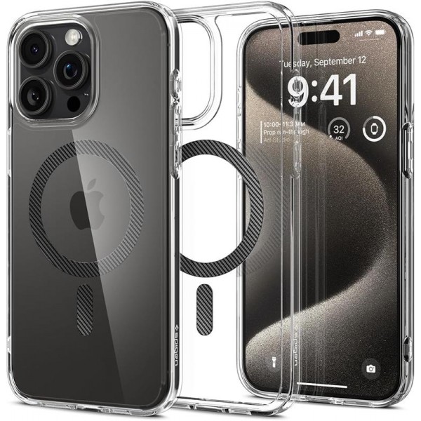 Чохол-накладка Spigen Ultra Hybrid MagFit для Apple iPhone 15 Pro Max Carbon Fiber (ACS06578)
