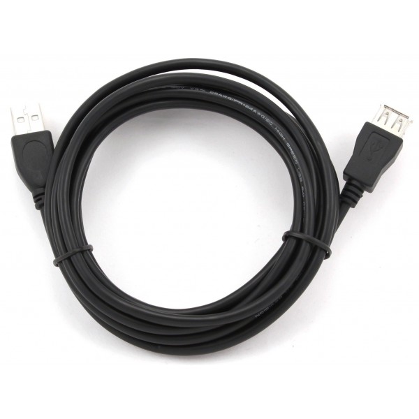 Кабель Cablexpert USB - USB V 2.0 (M/F), подовжувач, 1.8 м, чорний (CCP-USB2-AMAF-6)