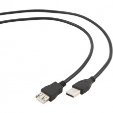 Кабель Cablexpert USB - USB V 2.0 (M/F), подовжувач, 1.8 м, чорний (CCP-USB2-AMAF-6) Кабель Cablexpert USB - USB V 2.0 (M/F), подовжувач, 1.8 м, чорний (CCP-USB2-AMAF-6)