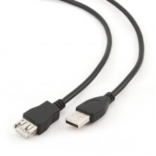 Кабель Cablexpert USB - USB V 2.0 (M/F), подовжувач, 3.0 м, чорний (CCP-USB2-AMAF-10) Кабель Cablexpert USB - USB V 2.0 (M/F), подовжувач, 3.0 м, чорний (CCP-USB2-AMAF-10)