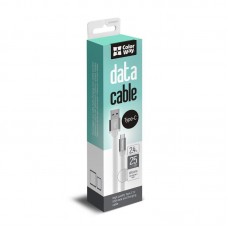 Кабель ColorWay USB - USB Type-C (M/M), 0.25 м, White (CW-CBUC001-WH) Кабель ColorWay USB - USB Type-C (M/M), 0.25 м, White (CW-CBUC001-WH)