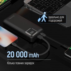 Універсальна мобільна батарея ColorWay Optimal Power 20000mAh Black (CW-PB200LPB5BK-PDD) Універсальна мобільна батарея ColorWay Optimal Power 20000mAh Black (CW-PB200LPB5BK-PDD)