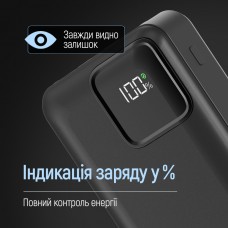 Універсальна мобільна батарея ColorWay Optimal Power 20000mAh Black (CW-PB200LPB5BK-PDD) Універсальна мобільна батарея ColorWay Optimal Power 20000mAh Black (CW-PB200LPB5BK-PDD)