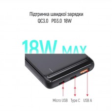 Універсальна мобільна батарея ColorWay Slim PD 10000mAh Black (CW-PB100LPG3BK-PD)