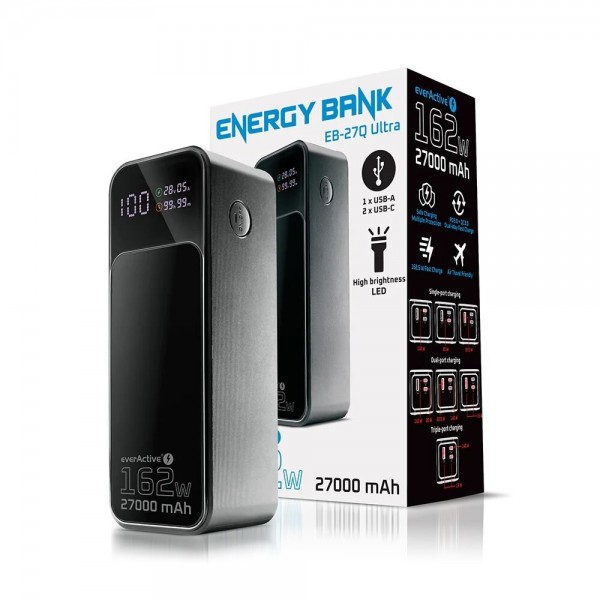 Універсальна мобільна батарея everActive EB-27Q Ultra 27000mAh Black (EB-27Q Ultra)