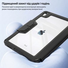 Чохол-книжка BeCover Rugged Origami Transparent з кріпленням Apple Pencil для Apple iPad Air 11" M2/M3 (2024/2025) Black (714968)