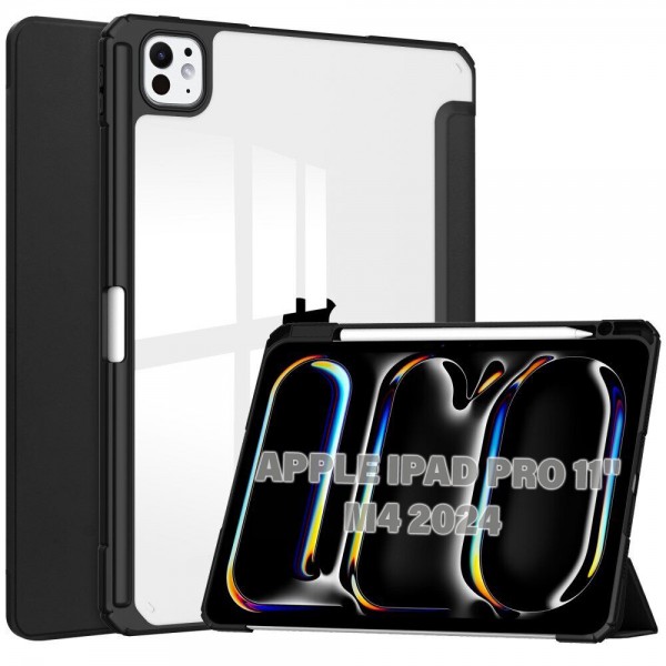 Чохол-книжка BeCover Soft Edge TPU з кріпленням Apple Pencil для Apple iPad Pro 11" M4 2024 Black (711714)