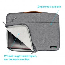 Чохол-сумка для ноутбука Grand-X SLX-15G 15" Grey (SLX-15G)