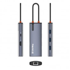 Док-станція СolorWay USB-C 6-в-1 Type C PD 100W/USB3.0х3/HDMI 4К/RJ45 (CW-HUB02)