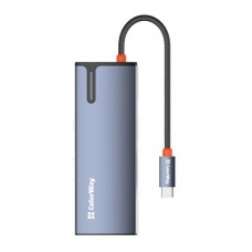 Док-станція СolorWay USB-C 6-в-1 Type C PD 100W/USB3.0х3/HDMI 4К/RJ45 (CW-HUB02)