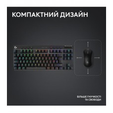 Клавiатура бездротова Logitech G PRO X TKL Lightspeed Black Tactile (920-012136)