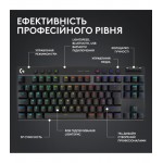 Клавiатура бездротова Logitech G PRO X TKL Lightspeed Black Tactile (920-012136)