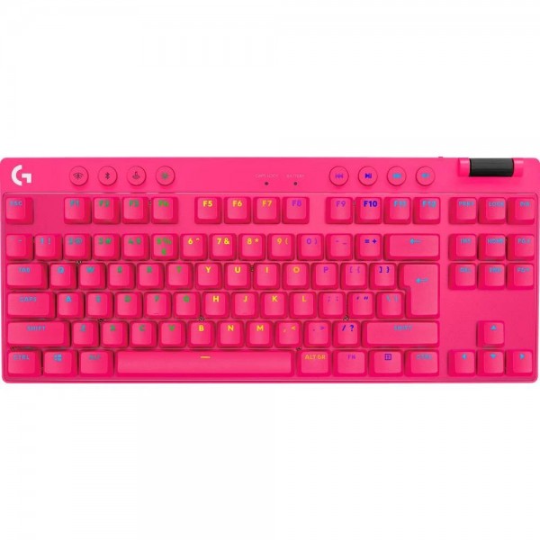 Клавiатура бездротова Logitech G PRO X TKL Lightspeed Magenta (920-012159)