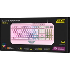 Клавіатура 2E Gaming KG315 RGB USB Pink Ukr (2E-KG315UPK)