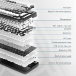 Клавіатура бездротова Ajazz AK820 Max Plus Day Dream Switch White (AK820MAX-DD-BWD)