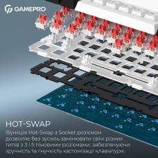 Клавіатура бездротова GamePro Asgard Valhalla MK160W Pro White (MK160W Pro)