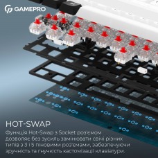Клавіатура бездротова GamePro Asgard Valhalla MK210W Pro White (MK210W Pro)