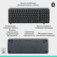 Комплект (клавіатура, миша) бездротовий Logitech MK250 Graphite (920-013823)