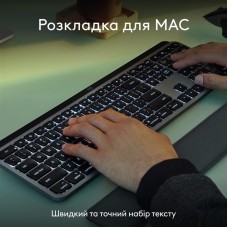 Комплект (клавіатура, миша) бездротовий Logitech MX Keys S Combo for Mac Space Grey (920-012845)