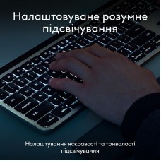 Комплект (клавіатура, миша) бездротовий Logitech MX Keys S Combo for Mac Space Grey (920-012845)