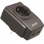 Мережевий адаптер 2E 1xТип F, 16A, 2xUSB-A, чорний (2E-AD120U) Мережевий адаптер 2E 1xТип F, 16A, 2xUSB-A, чорний (2E-AD120U)