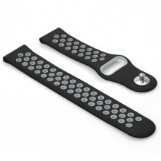Ремінець BeCover Nike Style для Xiaomi Amazfit Bip/Bip Lite/Bip S Lite/GTR 42mm/GTS/TicWatch S2/TicWatch E Black-Grey (705702)