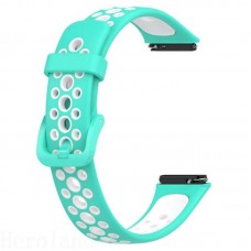 Ремінець BeCover Vents Style для Huawei Band 7/Honor Band 7 Turquoise-White (709444)