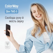 Bluetooth-гарнітура СolorWay Slim TWS-5 Earbuds Black (CW-TWS5BK) Bluetooth-гарнітура СolorWay Slim TWS-5 Earbuds Black (CW-TWS5BK)
